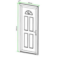 Porte d'entrée FORTIA pvc blanc RAL 9003 Lorne 97 x h.219 cm poussant gauche