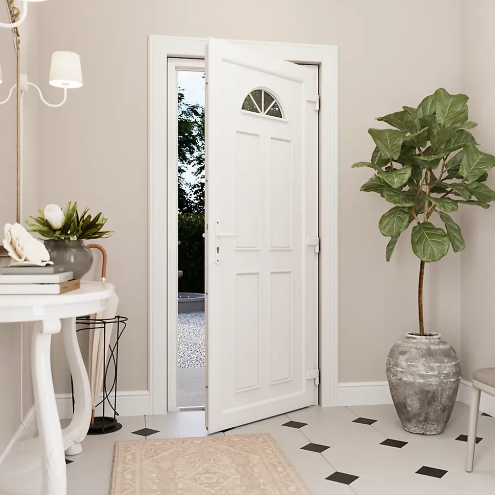 Porte d'entrée FORTIA pvc blanc RAL 9003 Lorne 97 x h.219 cm poussant gauche