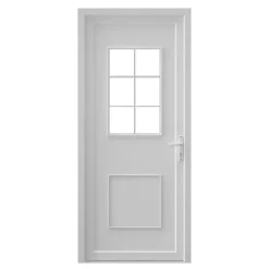 Porte d'entrée FORTIA pvc blanc RAL 9003 Mindil 97 x h.219 cm poussant gauche