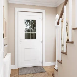 Porte d'entrée FORTIA pvc blanc RAL 9003 Mindil 97 x h.219 cm poussant gauche