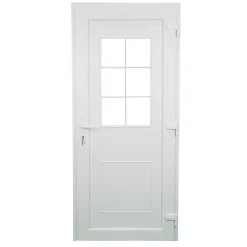 Porte d'entrée FORTIA pvc blanc RAL 9003 Mindil 97 x h.219 cm poussant gauche