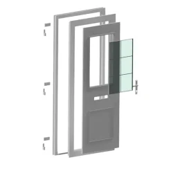 Porte d'entrée FORTIA pvc blanc RAL 9003 Mindil 97 x h.219 cm poussant gauche