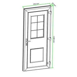 Porte d'entrée FORTIA pvc blanc RAL 9003 Mindil 97 x h.219 cm poussant gauche