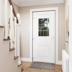 Porte d'entrée FORTIA pvc blanc RAL 9003 Mindil 97 x h.219 cm poussant gauche