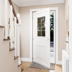 Porte d'entrée FORTIA pvc blanc RAL 9003 Mindil 97 x h.219 cm poussant gauche