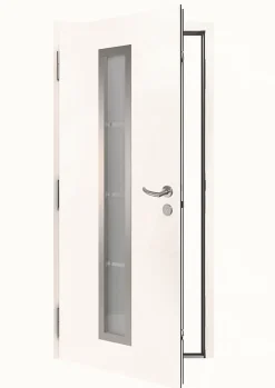 Porte d'entrée Hörmann acier galvanisé l.90 x h.215 cm poussant droit THP700B blanc ral 9016