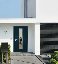 Porte d'entrée Hörmann acier galvanisé l.90 x h.215 cm poussant droit THP700N gris anthracite ral 7016