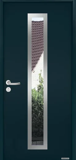Porte d'entrée Hörmann acier galvanisé l.90 x h.215 cm poussant droit THP700N gris anthracite ral 7016