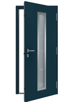 Porte d'entrée Hörmann acier galvanisé l.90 x h.215 cm poussant gauche THP700B gris anthracite ral 7016