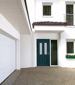 Porte d'entrée Hörmann acier galvanisé l.90 x h.215 cm poussant gauche THP410S gris anthracite ral 7016