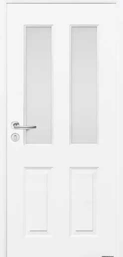 Porte d'entrée Hörmann acier galvanisé l.90 x h.215 cm poussant droit THP410S blanc ral 9016