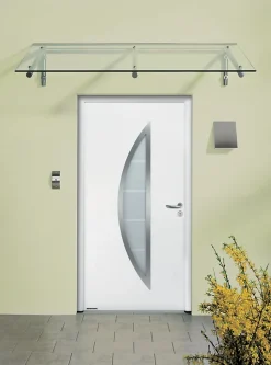 Porte d'entrée Hörmann acier galvanisé l.90 x h.215 cm poussant gauche THP900D blanc ral 9016