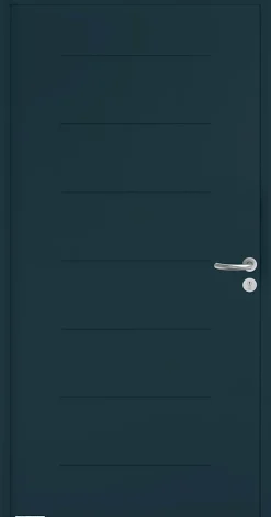 Porte d'entrée Hörmann acier galvanisé l.90 x h.215 cm poussant gauche THP015 gris anthracite ral 7016
