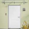 Porte d'entrée Hörmann acier galvanisé l.90 x h.215 cm poussant gauche THP015 blanc ral 9016