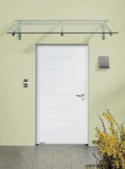 Porte d'entrée Hörmann acier galvanisé l.90 x h.215 cm poussant gauche THP015 blanc ral 9016