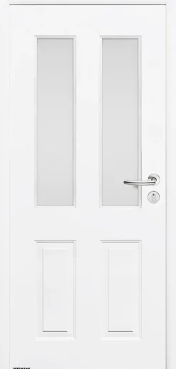 Porte d'entrée Hörmann acier galvanisé l.90 x h.215 cm poussant gauche THP410S blanc ral 9016