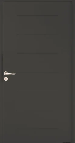 Porte d'entrée Hörmann acier galvanisé l.90 x h.215 cm poussant droit THP015 gris anthracite ral 7016