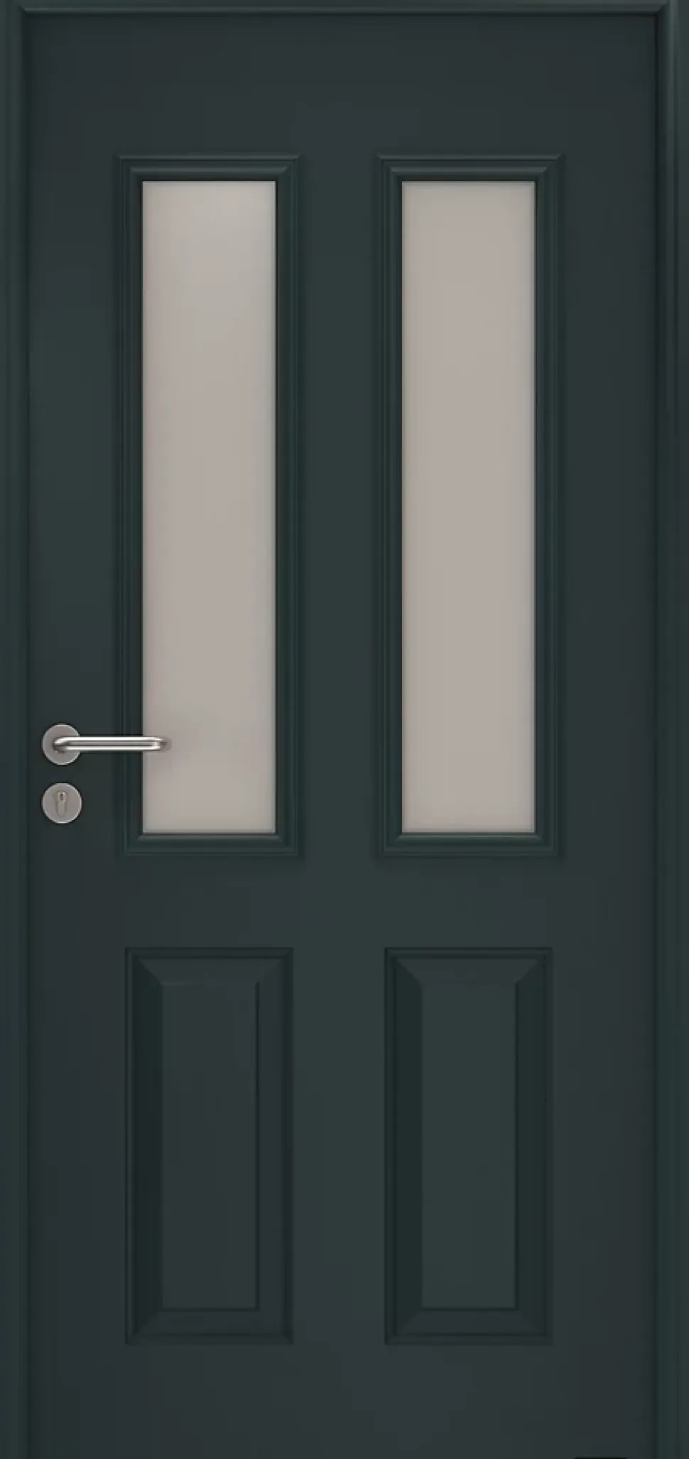 Porte d'entrée Hörmann acier galvanisé l.90 x h.215 cm poussant droit THP410S gris anthracite ral 7016