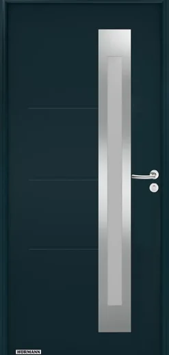 Porte d'entrée Hörmann acier galvanisé l.90 x h.215 cm poussant gauche THP780S gris anthracite ral 7016