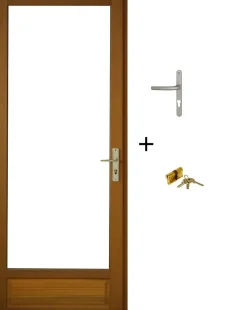 Porte Fenetre Bois 1 Vantail H215 X L80 Côte Tableau Tirant Gauche, Poignee, Barillet (ref 01245f924) Gd Menuiseries
