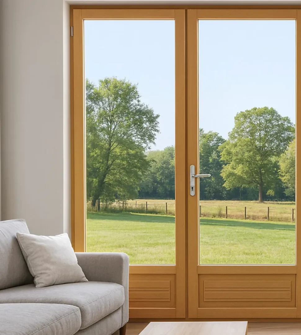 Porte Fenetre Bois 2 Vantaux H225 X L100 Côte Tableau Gd Menuiseries