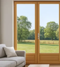 Porte Fenetre Bois 2 Vantaux H225 X L120 Côte Tableau Gd Menuiseries