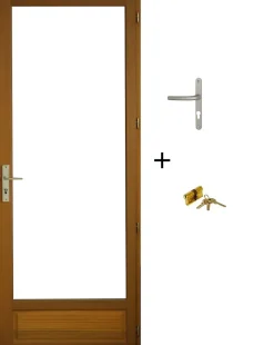 Porte Fenetre Bois 1 Vantail H215 X L90 Côte Tableau Tirant Droite, Poignee, Barillet (ref 01245f924) Gd Menuiseries