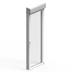 Porte fenêtre alu 1 vantail + volet roulant électrique GoodHome blanc - l.80 x h.215 cm, tirant droit