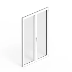 Porte fenêtre alu 2 vantaux GoodHome blanc - l.120 x h.215 cm, tirant droit