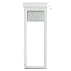 Porte fenêtre PVC 1 vantail tirant + volet roulant électrique GoodHome blanc - l.80 x h.205 cm, tirant gauche
