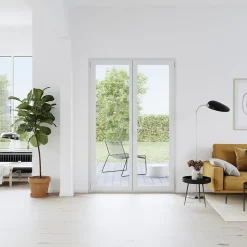 Porte fenêtre PVC 2 vantaux GoodHome blanc - l.120 x h.205 cm, tirant droit