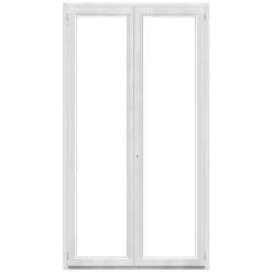 Porte fenêtre PVC 2 vantaux GoodHome blanc - l.120 x h.205 cm, tirant droit