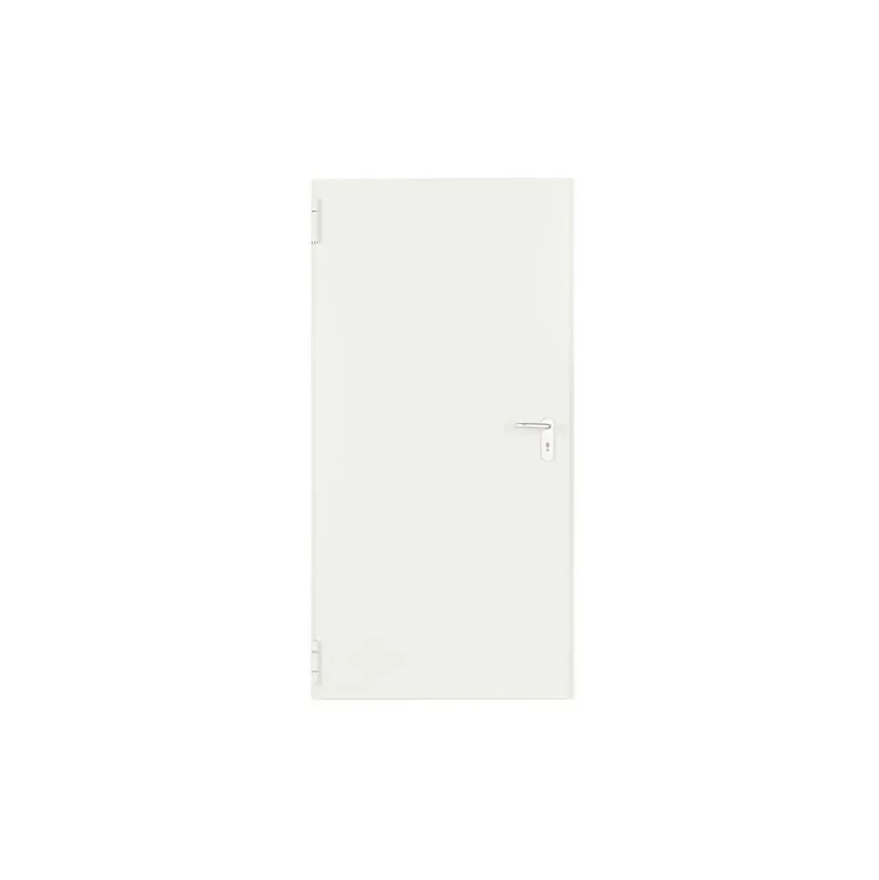 Porte Métallique Industrielle De Service Isolée Réversible L900 H2050 RAL9010 En Applique