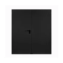 Porte Métallique Industrielle De Service Double Poussant Droit L1000+1000 H2050 RAL7016 En Applique
