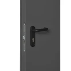 Porte Métallique Industrielle De Service Isolée Réversible L900 H2050 RAL7016 En Applique