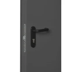 Porte Métallique Industrielle De Service Isolée Réversible L1000 H2150 RAL7016 En Applique