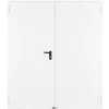 Porte Métallique Industrielle Coupe Feu 1H Double Poussant Droit L900+900 H2050 RAL9010 En Applique