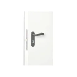 Porte Métallique Industrielle De Service Isolée Réversible L1100 H2150 RAL9010 En Applique