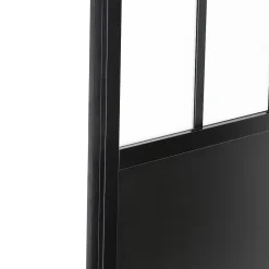 Porte seule 3 carreaux vitrés opaques, coloris noir mat H.204 x l.83cm