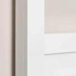 Porte seule 3 carreaux vitrés transparents, coloris blanc H.204 x l.83cm