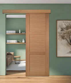 Porte seule 3 Panneaux URSA bois chêne européen 2040 x 830