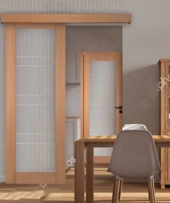 Porte seule 1 Vitrage CASSIOPEIA bois chêne européen 2040 x 730