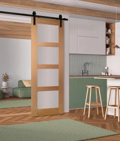 Porte seule 4 VITRAGES CETUS bois chêne européen 2040 x 730