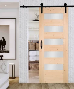 Porte seule 5 Vitrages HORIZON bois épicéa 2040 x 930