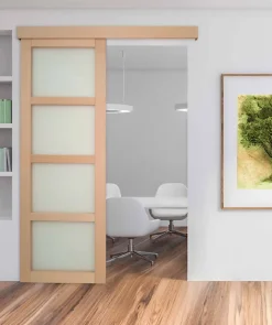 Porte seule NOVA2 4 Vitrages bois hêtre 2040 x 830