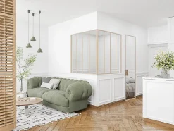 Poteau d'angle pour verrière atelier en aluminium thermolaqué 130 cm naturel clair - BAYVIEW