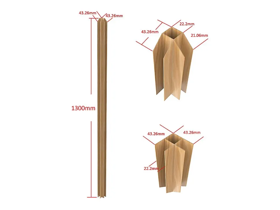 Poteau d'angle pour verrière atelier en aluminium thermolaqué 130 cm naturel clair - BAYVIEW