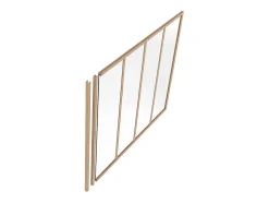 Poteau de terminaison pour verrière en aluminium thermolaqué - H130 cm - Naturel clair - BAYVIEW