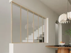 Poteau de terminaison pour verrière en aluminium thermolaqué - H130 cm - Naturel clair - BAYVIEW