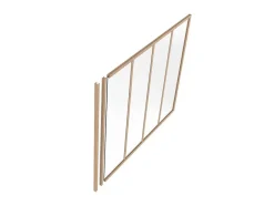 Poteau de terminaison pour verrière en aluminium thermolaqué - H130 cm - Naturel clair - BAYVIEW